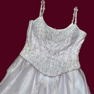 Vintage 90’s Gorgeous Beaded Floral Corset Lilac Dress